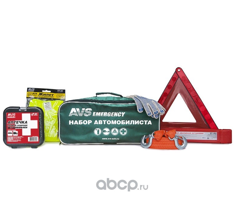Набор автомобилиста AVS AN-01G (6 предметов, зелёная сумка) A40515S