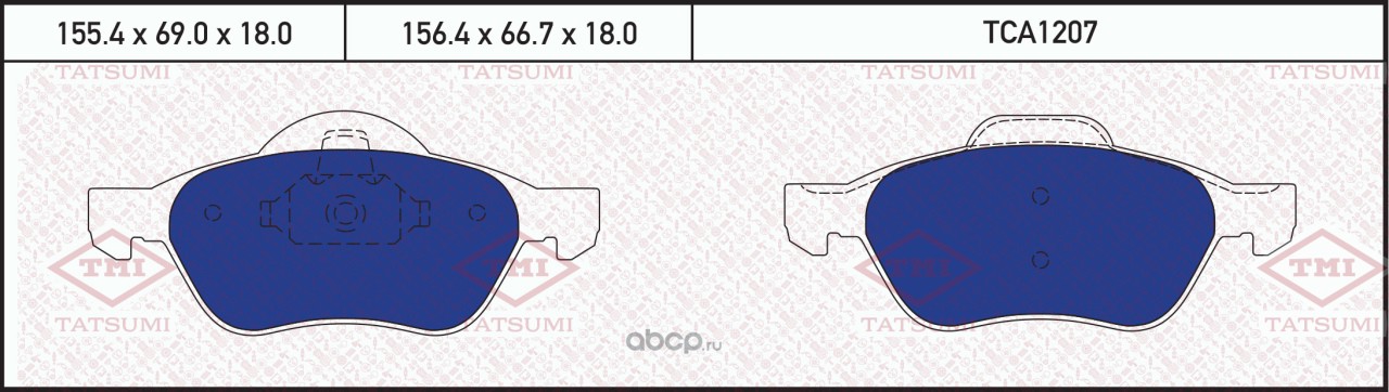 TATSUMI TCA1207 Колодки тормозные дисковые передние