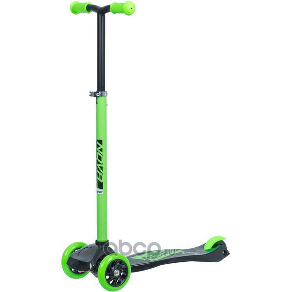 NOVATRACK 120NRAINBOWGN20 Самокат 3-х колесный 120/80 мм Кикборд детский RainBow пластиковый не складной 60 кг зеленый