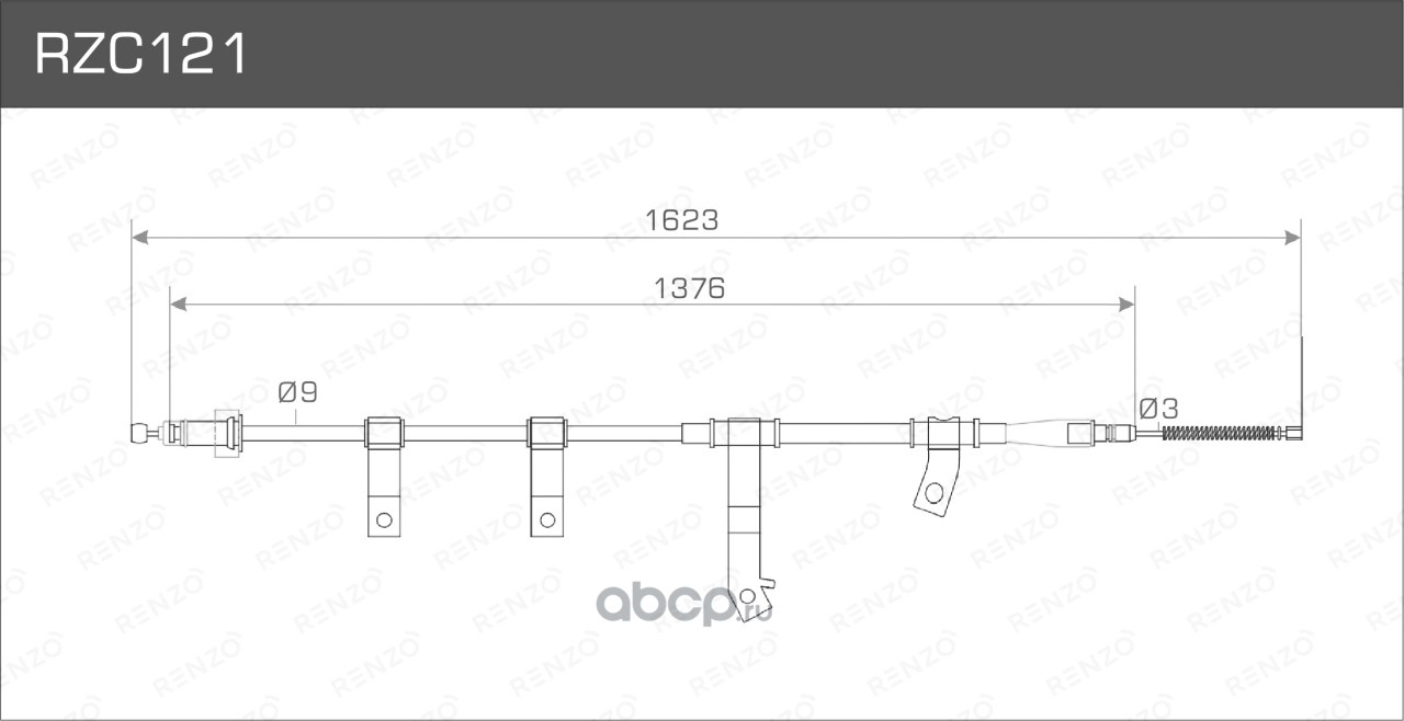 RZC121 RENZO Трос стояночного тормоза Hyundai Accent 2006- купить запчасти  в Банзай Авто