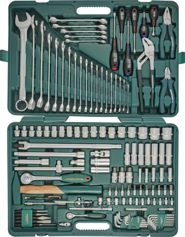 Jonnesway S04H524128S ( 18) Набор инструмента универсальный 1/4&quot;&quot;, 1/2&quot;&quot;DR, 128 предметов