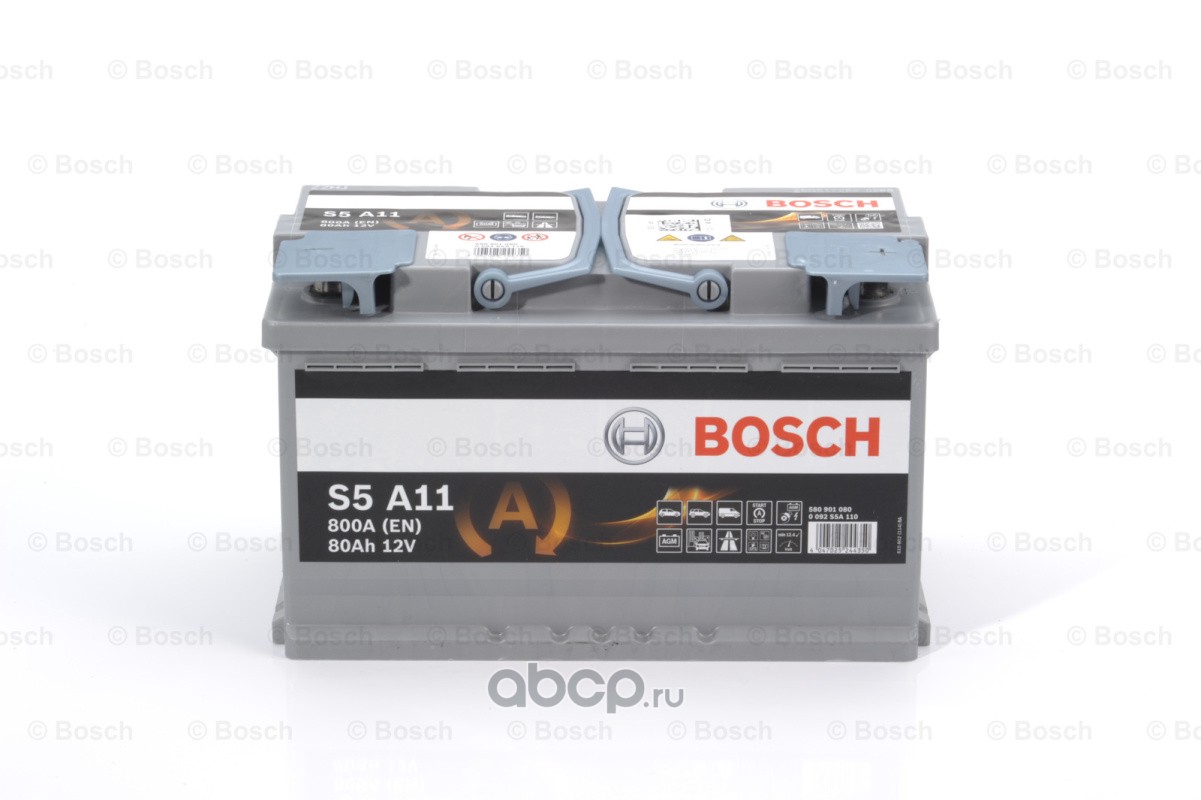 Bosch 0092S5A110 Батарея аккумуляторная 80А/ч 800А 12В Обратная поляр. стандартные клеммы