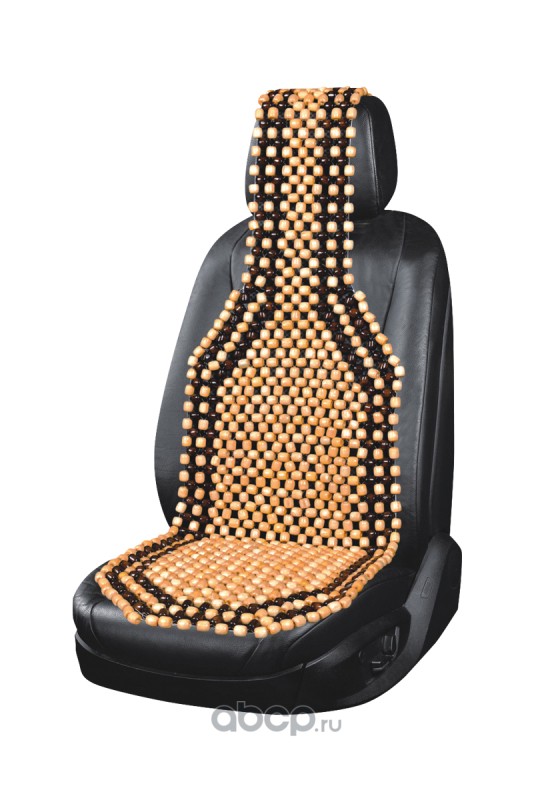 Kraft KT835441 Накидка на сидение автомобиля деревянная с массажным эффектом, бежевая, 128*38см