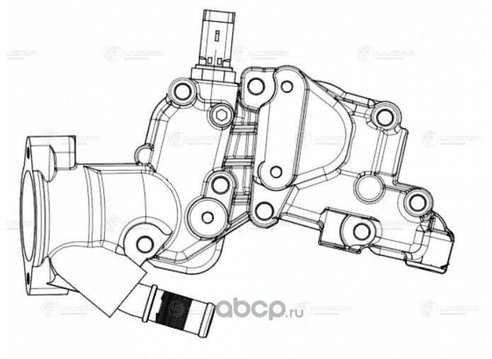 LUZAR LT2036 Корпус термостата для а/м Peugeot 207 (06-)/Citroen C3 (02-) 1.4i (алюм.) (LT 2036)