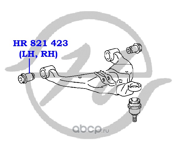 Hanse HR821423 Сайлентблок нижнего рычага передней подвески, передний