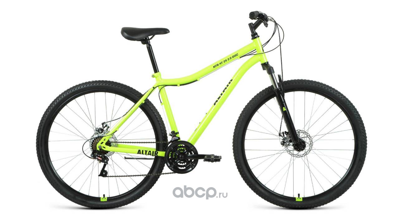 Велосипед ALTAIR MTB HT 29 2.0 disc (29 21 ск. рост. 19) 2020-2021, ярко-зеленыйчерный RBKT1M19G003