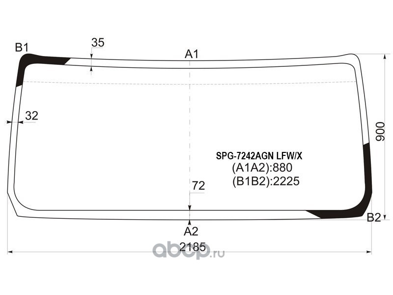 Размер лобового стекла классика