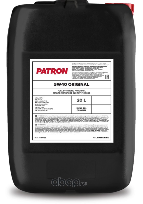 PATRON 5W4020LORIGINAL Масло моторное синтетическое