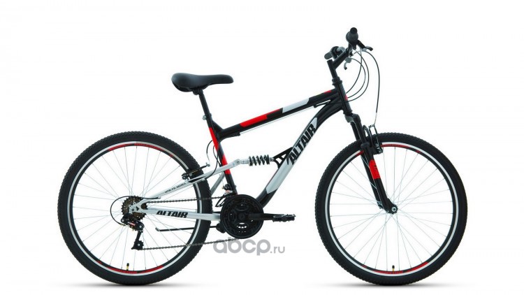 ALTAIR RBKT1F16E008 Велосипед ALTAIR MTB FS 26 1.0 (26&quot; 18 ск. рост 18&quot;) 2020-2021, черный/красный