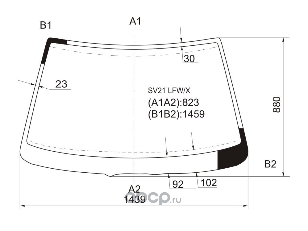 Размер лобового стекла 2115