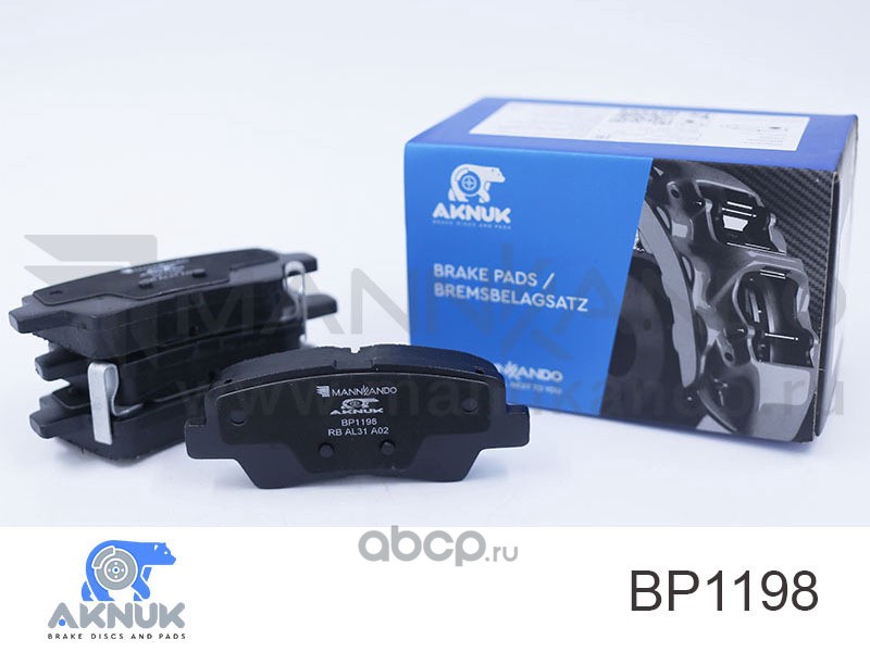 AKNUK BP1198 Колодки тормозные дисковые задние ELANTRA (MD, UD) 1.6 AKNUK