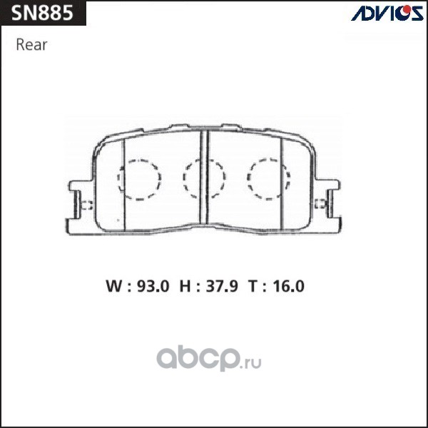 ADVICS SN885 Дисковые тормозные колодки