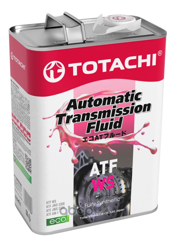 TOTACHI 20804 Масло трансмиссионное AUTO FLUID WS синтетическое 4 л 4562374691308