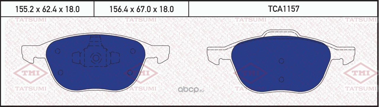 TATSUMI TCA1157 Колодки тормозные дисковые передние