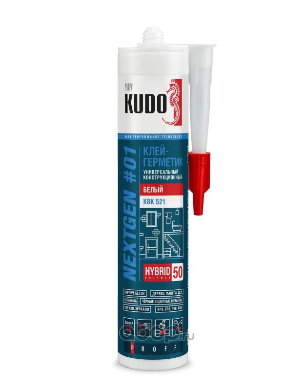 Kudo KBK521 Клей-герметик гибридный KUDO NEXTGEN конструкционный, MS-полимер, ШОР 50, белый, 280 мл