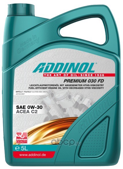ADDINOL 4014766241795 Масло моторное ADDINOL Premium 030 FD синтетика 0W-30 5 л.