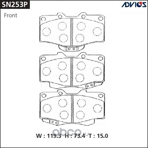 ADVICS SN253P Дисковые тормозные колодки