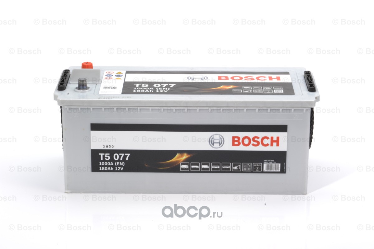 Bosch 0092T50770 Аккумулятор 180 А/ч 1000 А 12V Прямая полярн. стандартные клеммы