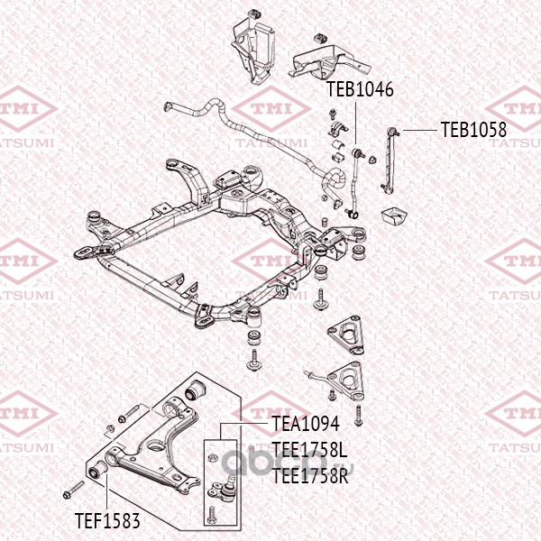 TATSUMI TEB1058 Тяга стабилизатора передняя L/R