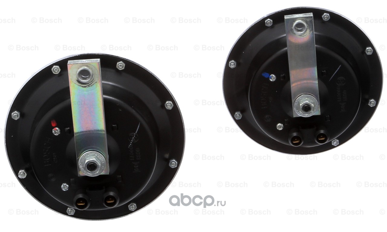 0986AH0203 Bosch Звуковой сигнал универсальный (комплект) 110dB 325/400Hz  12V купить запчасти в Банзай Авто