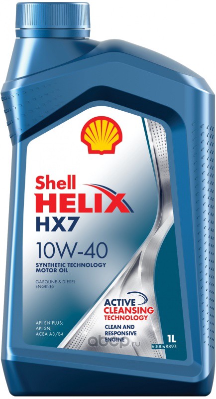 Shell 550051574 Масло моторное Helix HX7 SN+ 10W-40 полусинтетическое 1 л