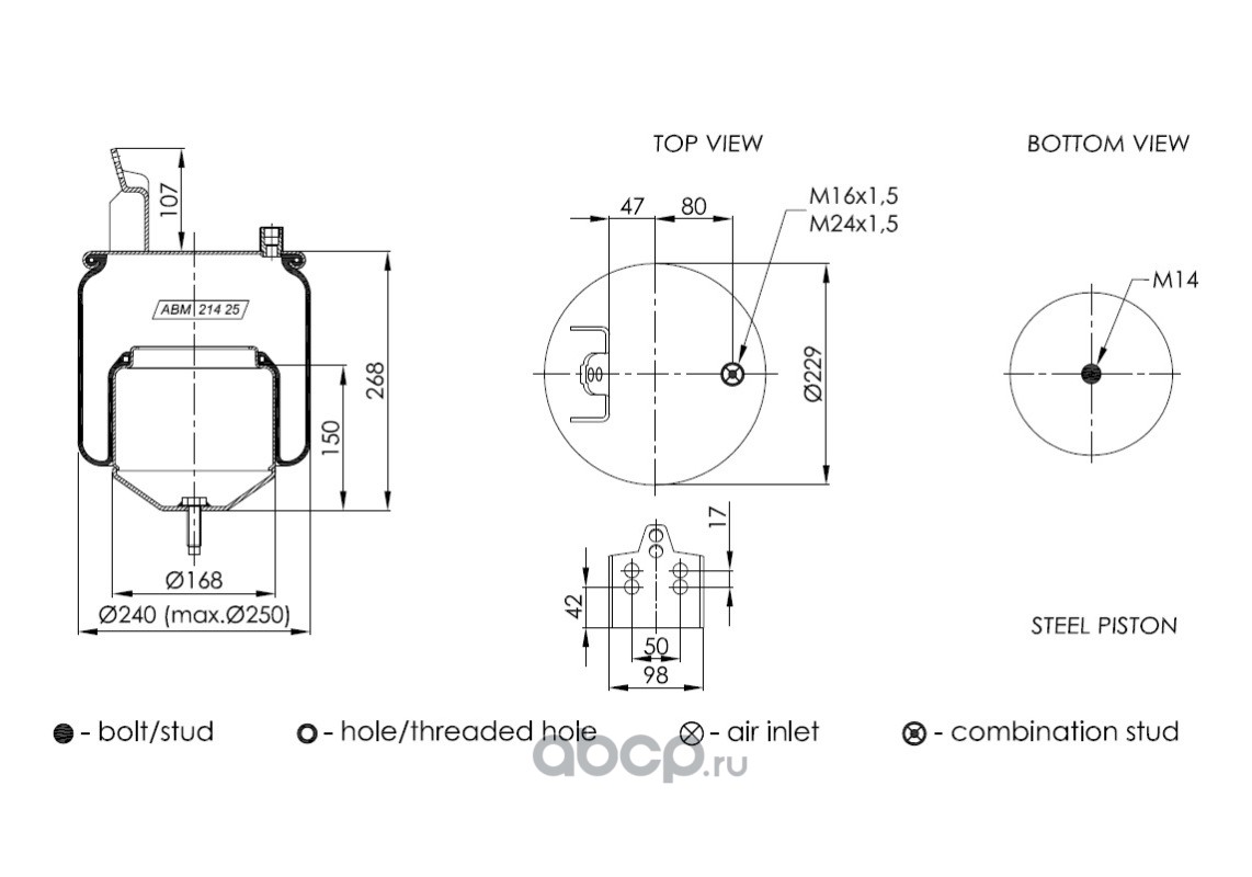 Купить Подушка воздушная k-kt Volvo Номер: ABM21425A01 Бренда:  TIPTOPOL-NEOTEC в магазине Банзай Авто. Два пункта самовывоза в Омске.  Доставка курьером по Омску. Доставка по всей РФ. Все виды оплат.