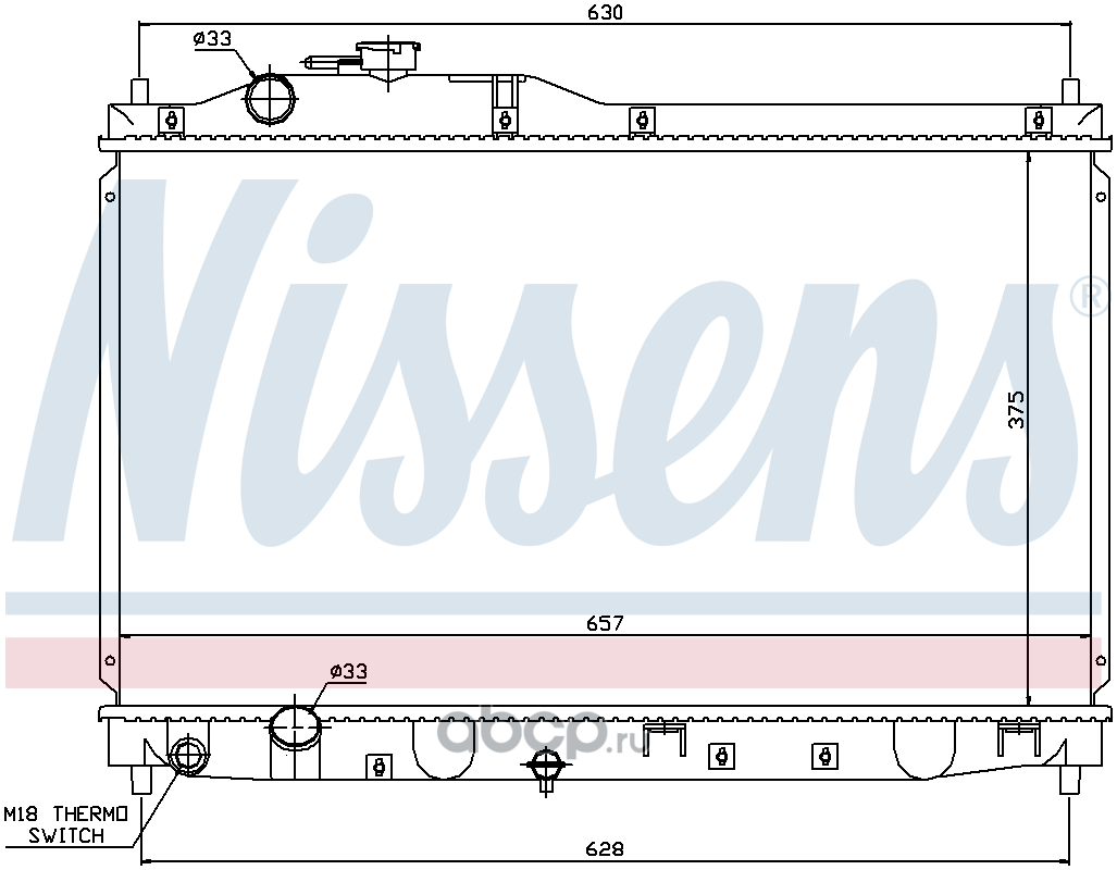 Радиатор охлаждения двигателя nissens