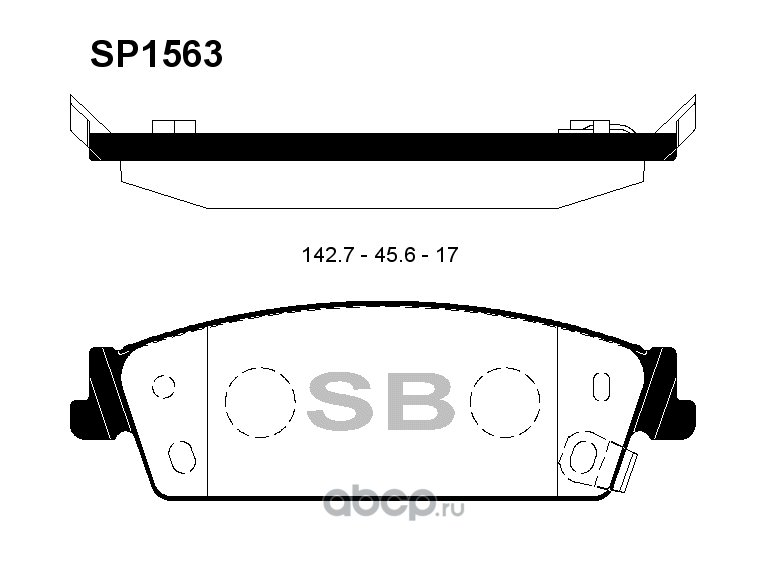 Sangsin brake SP1563 Колодки тормозные задние  Hi-Q