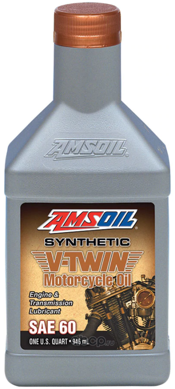 Мотоциклетное масло AMSOIL Synthetic Motorcycle Oil SAE 60 (0,946л) MCSQT