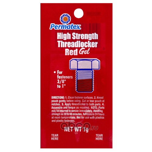Купить 09979 Permatex Фиксатор резьбы сильной фиксации красный 1г. и ...
