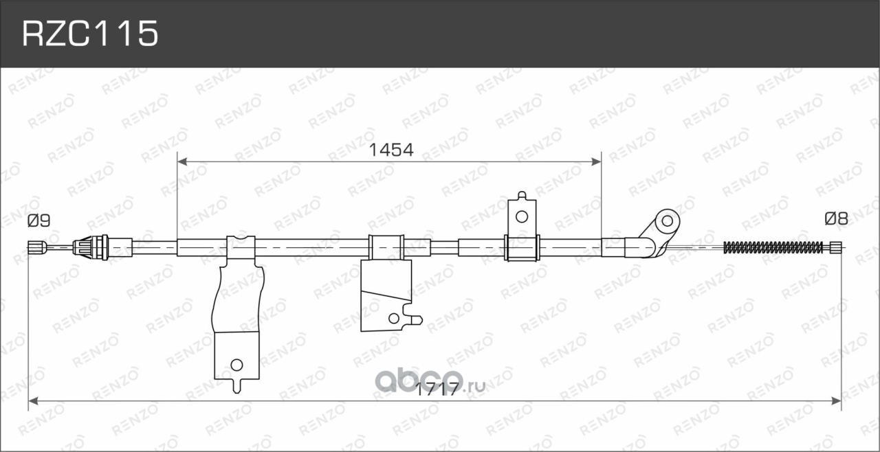 RZC115 RENZO Трос стояночного тормоза Nissan X-Trail T31 07-13 купить  запчасти в Банзай Авто