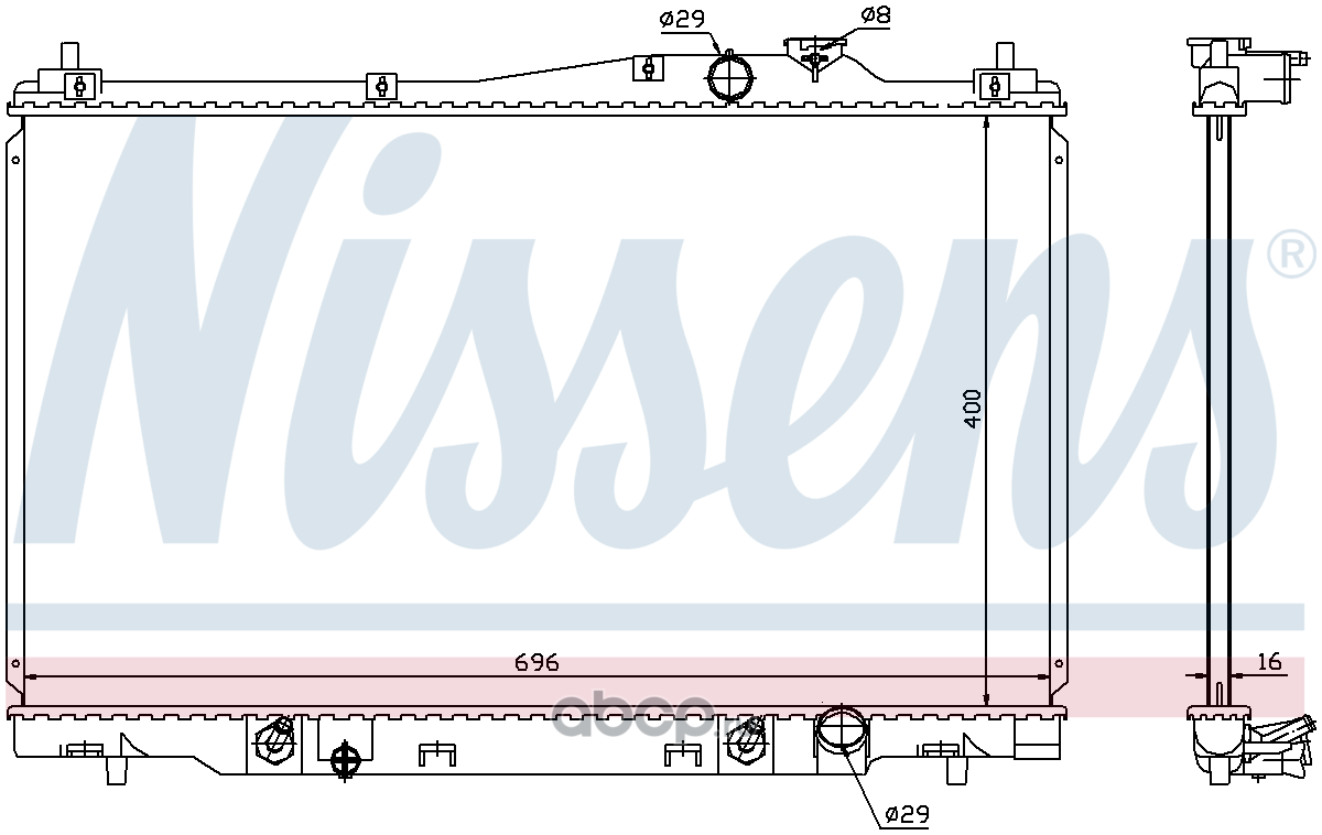 Радиатор охлаждения двигателя nissens