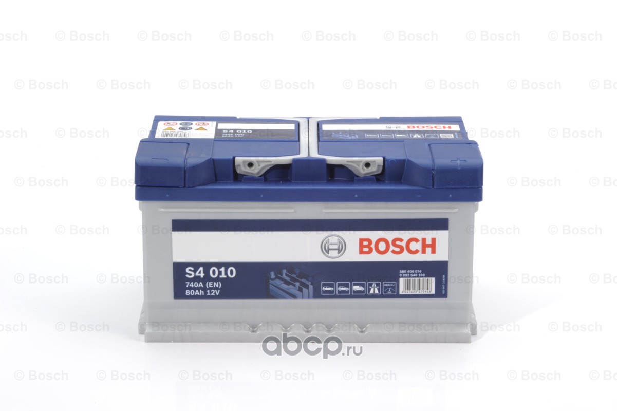 Bosch 0092S40100 Аккумулятор Silver 80 А/ч обратная R+ 315x175x175 EN740 А