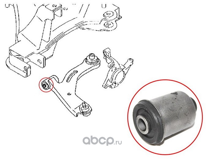 Сайлентблок переднего рычага в сборе