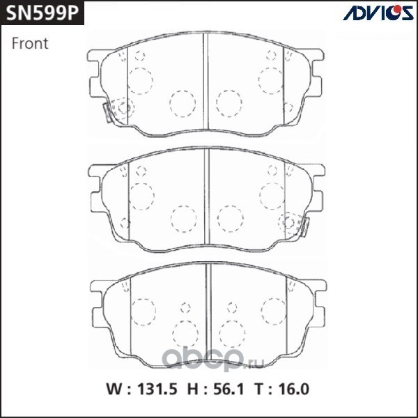 ADVICS SN599P Дисковые тормозные колодки