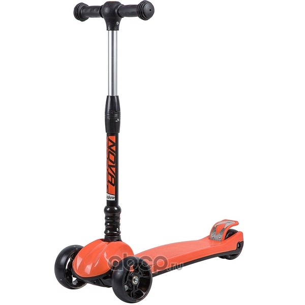 NOVATRACK 120WRAINBOWOR9 Самокат 3-х колесный 120/120 мм Городской детский RainBow сталь+пластик не складной 40 кг черно-красный
