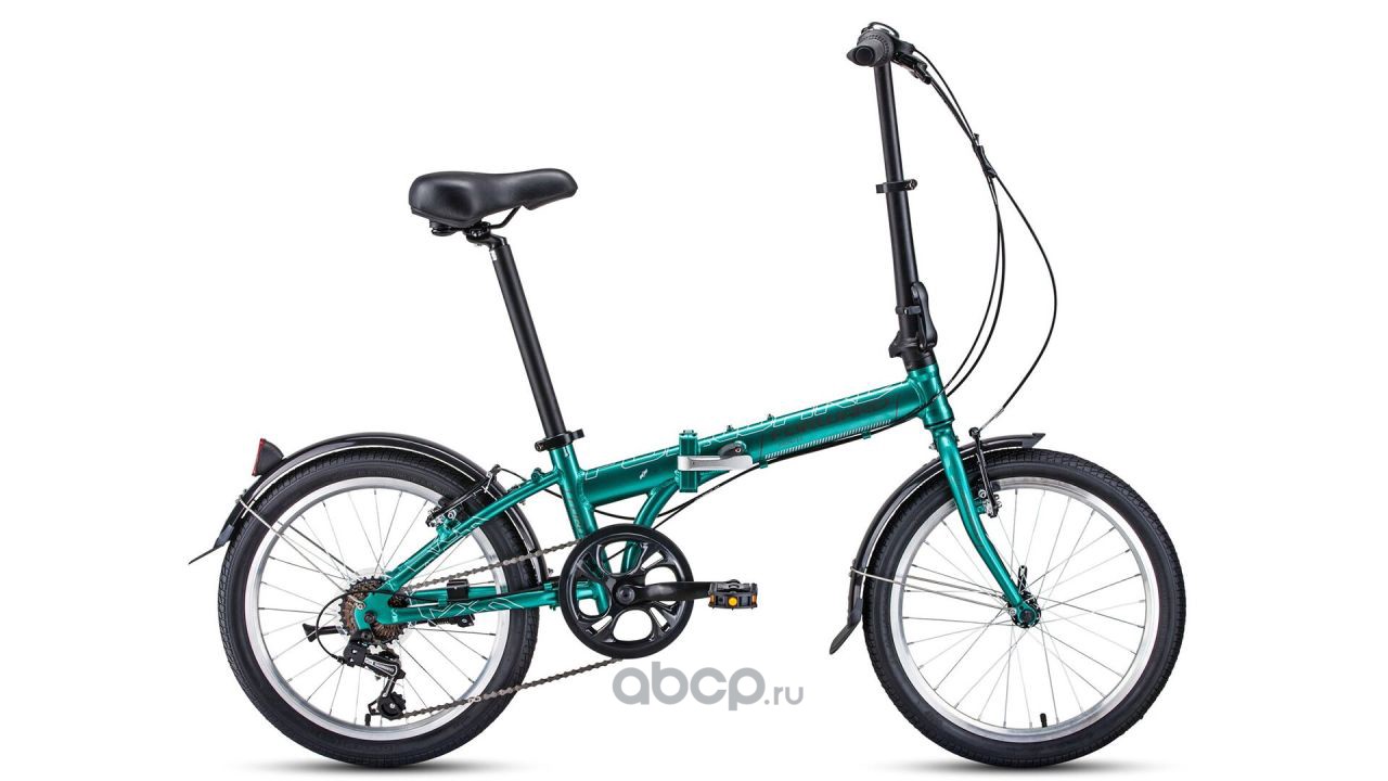 Велосипед складной 20 FORWARD ENIGMA 20 2.0 (7 ск. рама алюм. 11) V-Brake, зеленыйкоричневый 1BKW1C407003