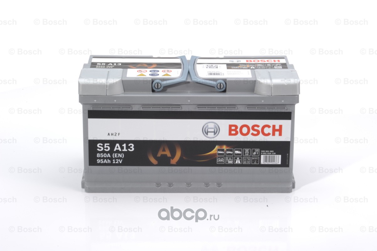 Аккумулятор BOSCH S5 AGM 12V 95AH 850A ETN 0(R ) B13 353x175x190mm 25.92kg 0092S5A130