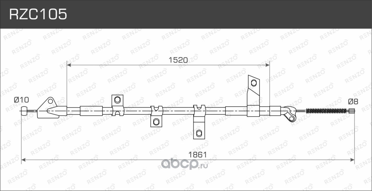 RZC105 RENZO Трос стояночного тормоза Toyota RAV4 III 06-13 купить запчасти  в Банзай Авто