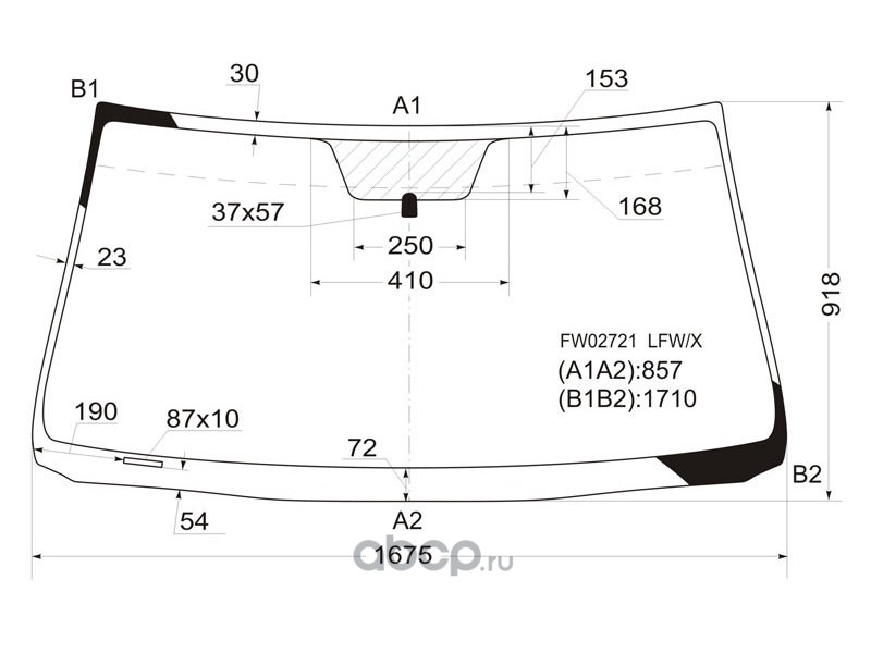 Размер лобового стекла классика