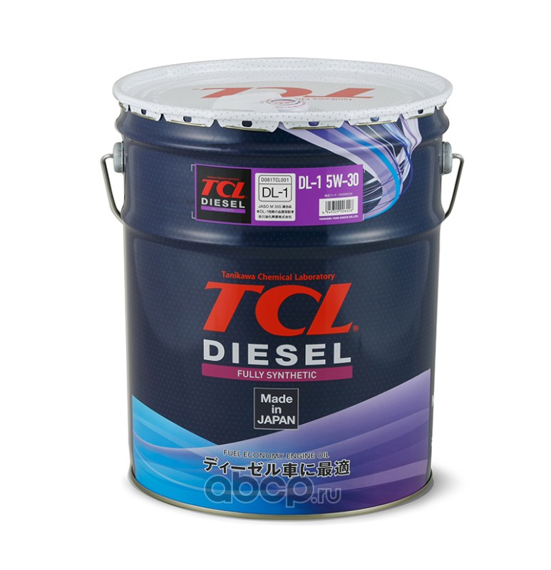TCL D0200530 Масло для дизельных двигателей TCL Diesel, Fully Synth, DL-1, 5W30, 20л