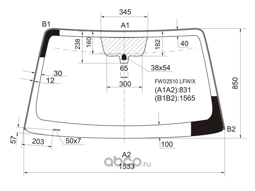 Размер лобового стекла авенсис