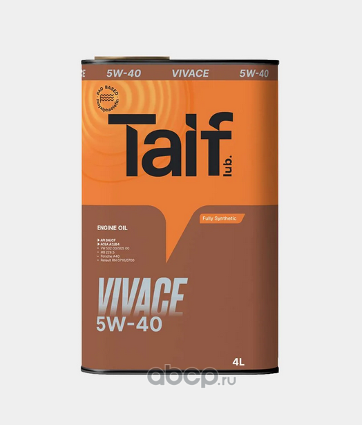 Масло моторное TAIF  VIVACE 5W-40, 4L 211026