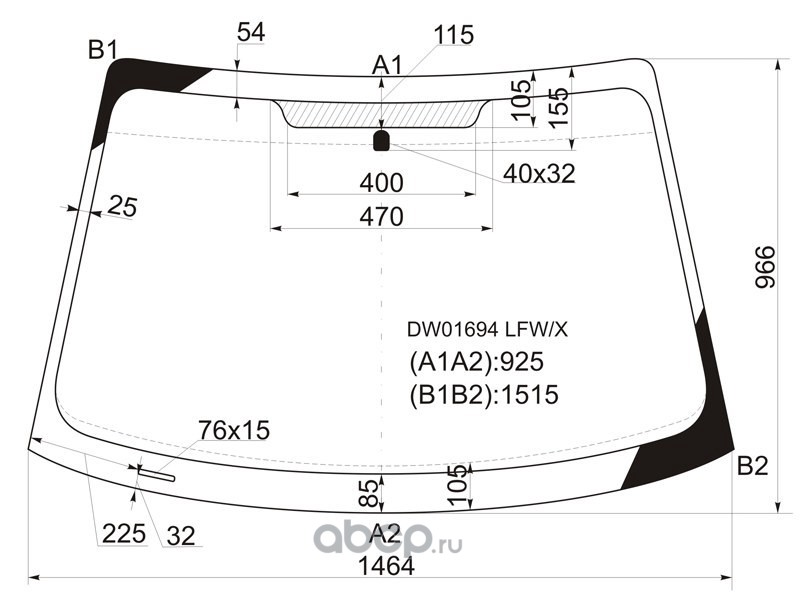 Размер лобового стекла 2115