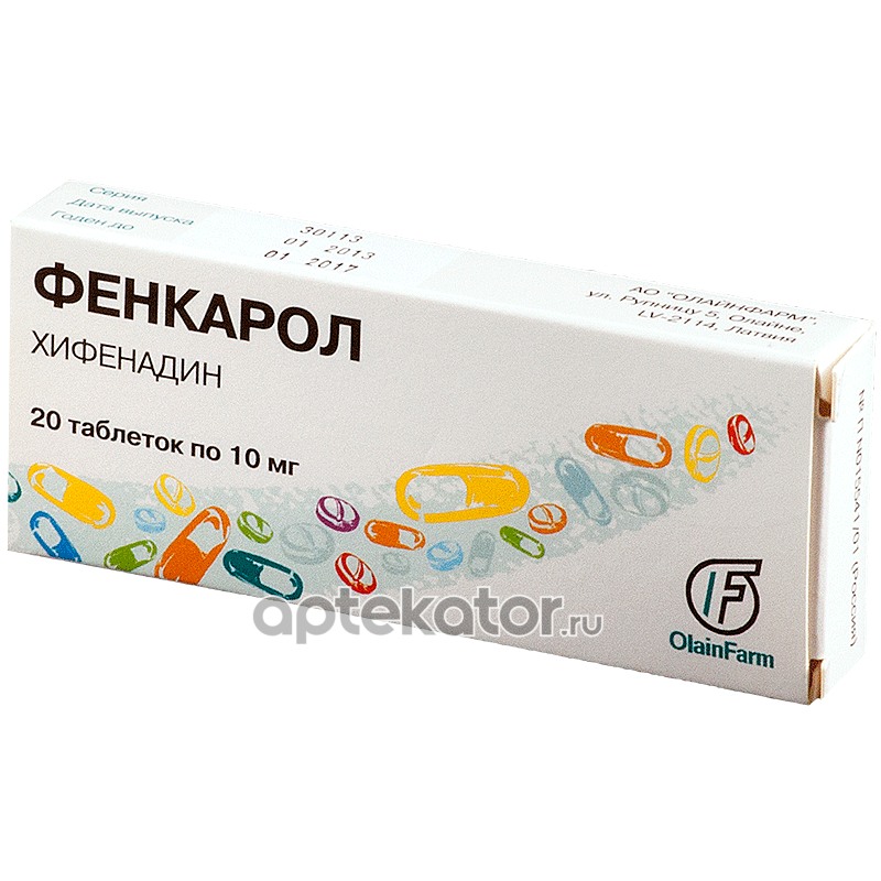 OLAINFARM 4750258314188 Фенкарол, таблетки 10 мг, 20 шт.