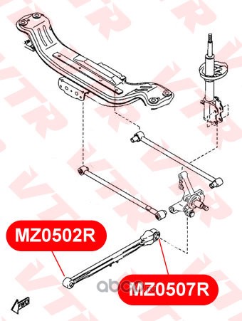 VTR MZ0502R Сайлентблок продольной тяги задней подвески, передний