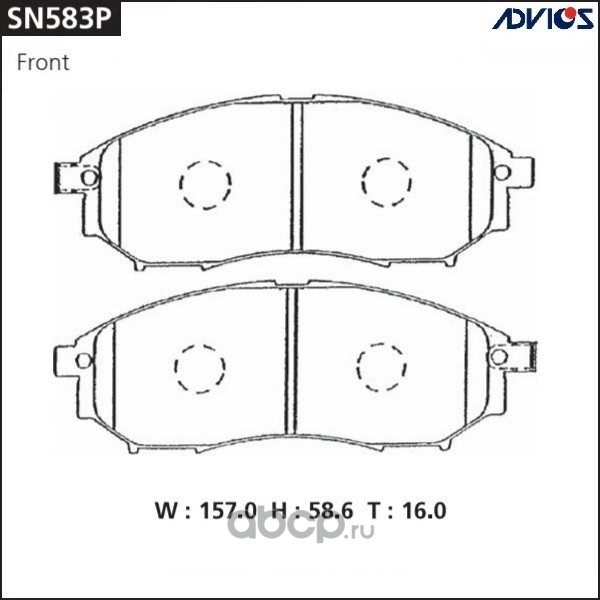 ADVICS SN583P Дисковые тормозные колодки
