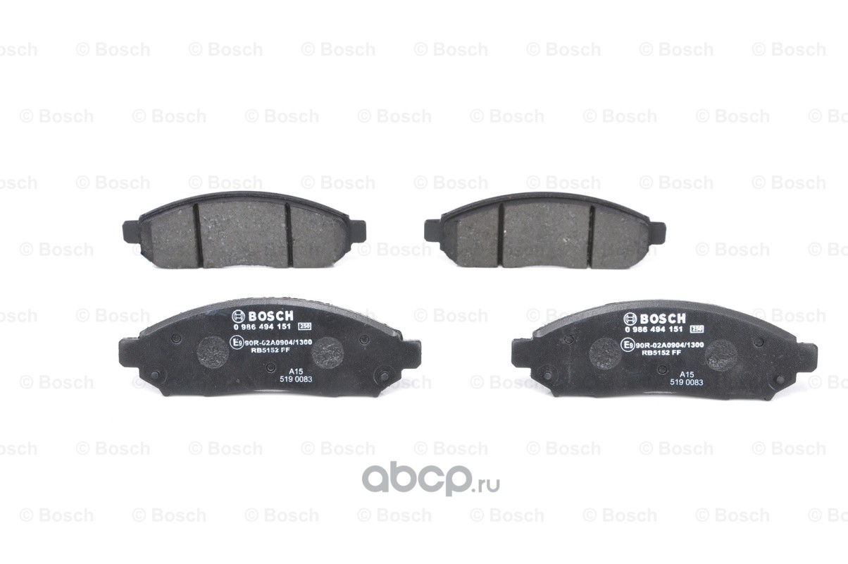 Bosch 0986494151 Комплект тормозных колодок, дисковый тормоз