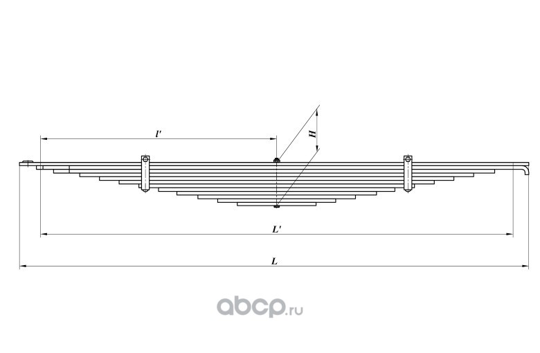 Рессора передняя камаз 6520 12 листовая с ушком схема