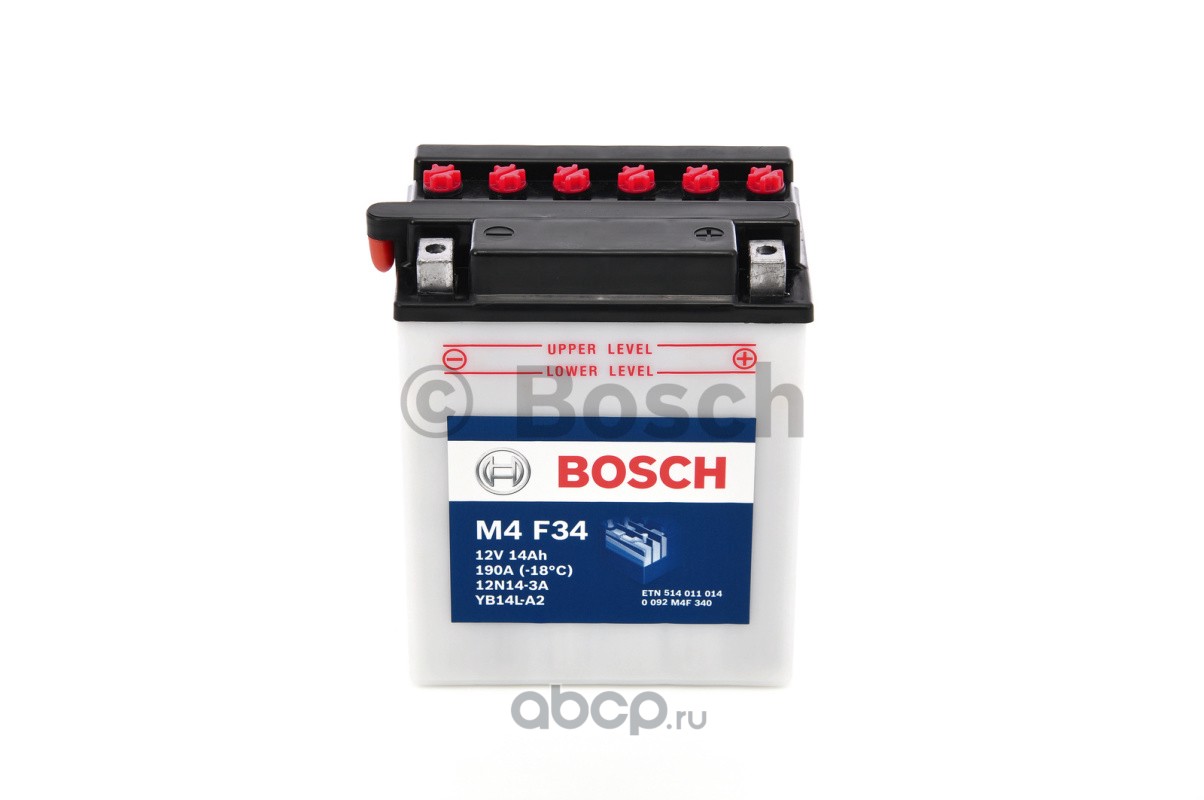 Bosch 0092M4F340 АКБ 14А/ч 140А 12в обратная полярн.